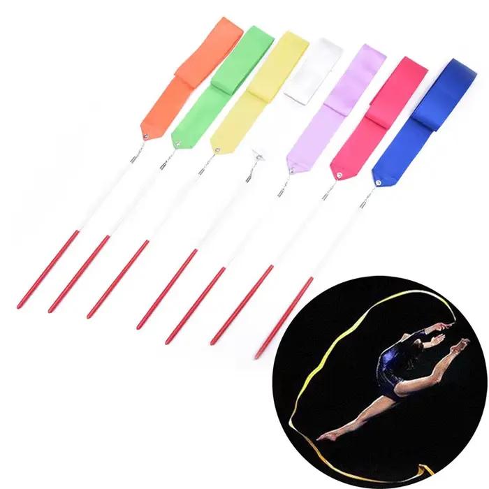 Ruban de gymnastique professionnel en polyester de 2 mètres pour danse et fitness avec choix de couleurs pour sport artistique
