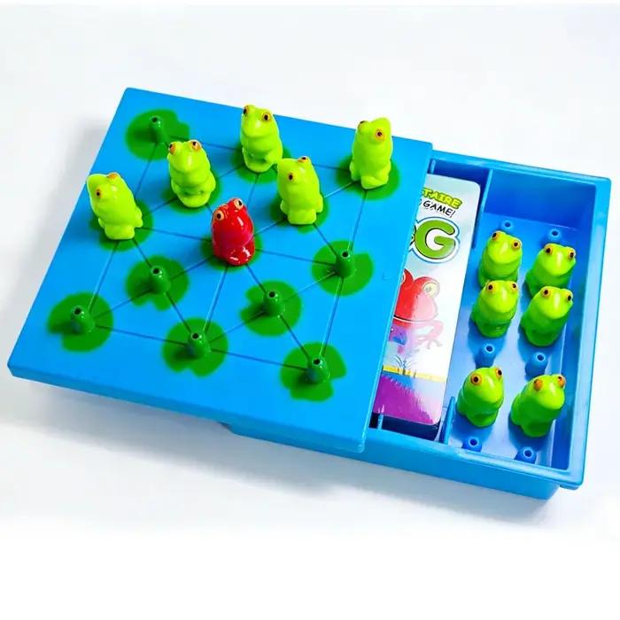 Jeu de Société de Stratégie Frog Hopper Peg Solitaire pour Adultes et Enfants – Défis de Réflexion Logique et Cérébrale – Cadeaux Éducatifs