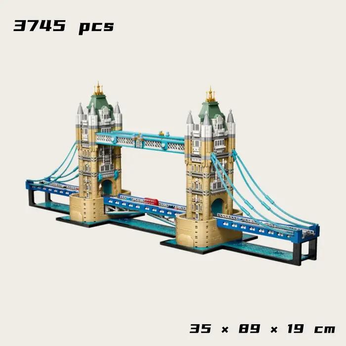 Blocs de construction 3745 pièces, modèle de pont levant européen, jouet de Noël pour la décoration familiale, cadeaux, pont gothique à deux tours