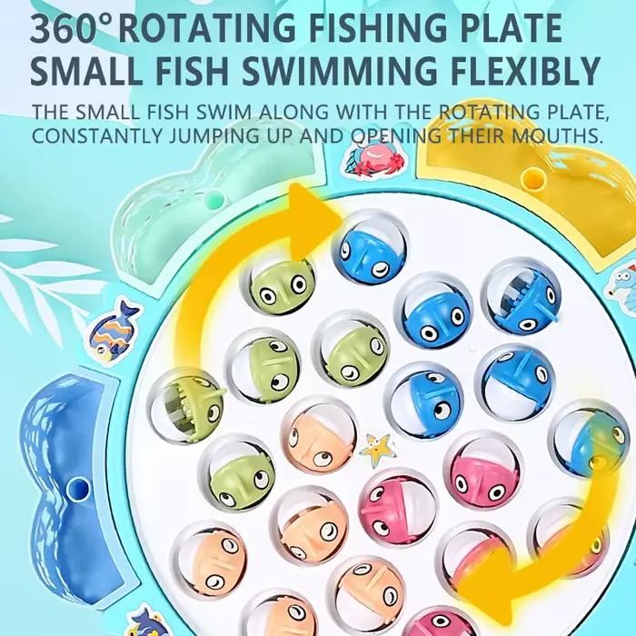 Jouet de pêche musical rotatif pour enfants, jeu aimanté interactif parent-enfant, cadeau d'anniversaire et de Noël, jeu de développement pour 3-6 ans et plus