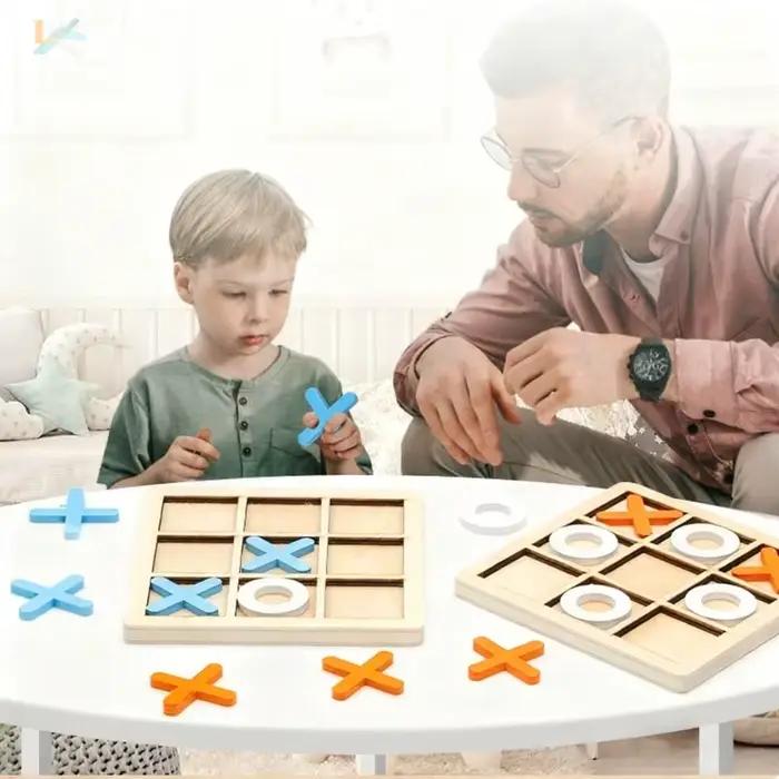 Jeu de société Tic Tac Toe en bois massif