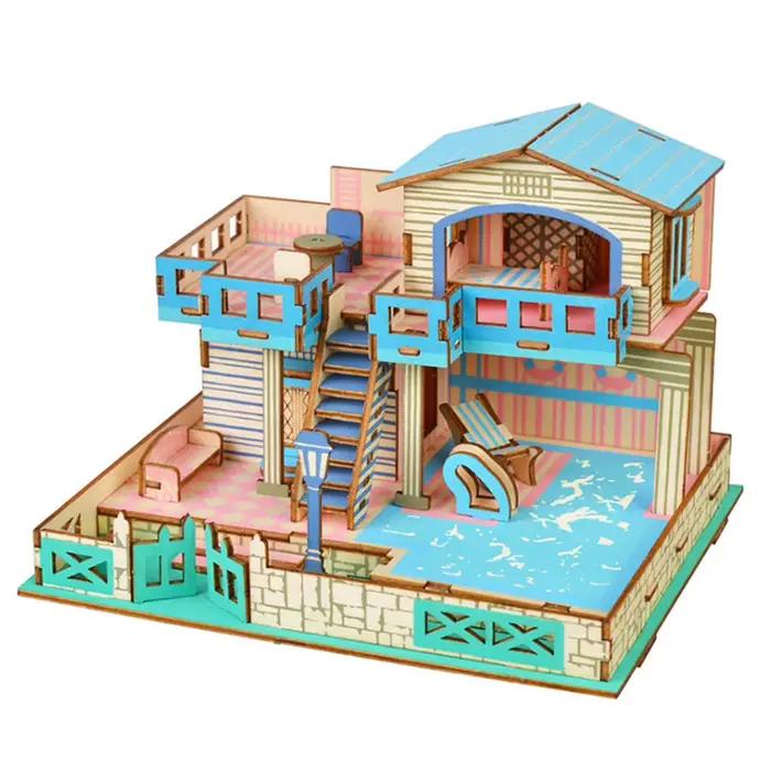 Puzzle 3D en bois artisanal pour enfants jouet éducatif construction modèle décoratif chambre enfant occasions spéciales