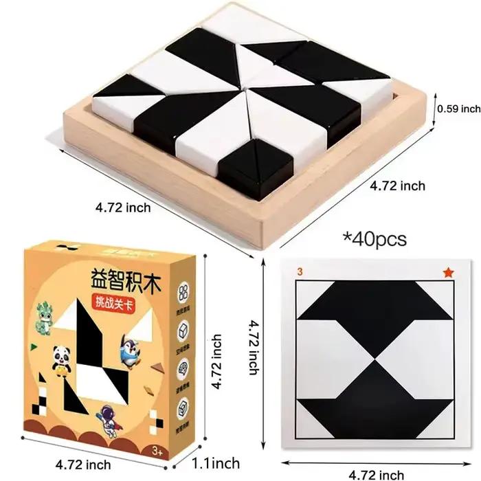 Puzzle de blocs en cube de 120 niveaux avec rangement intégré