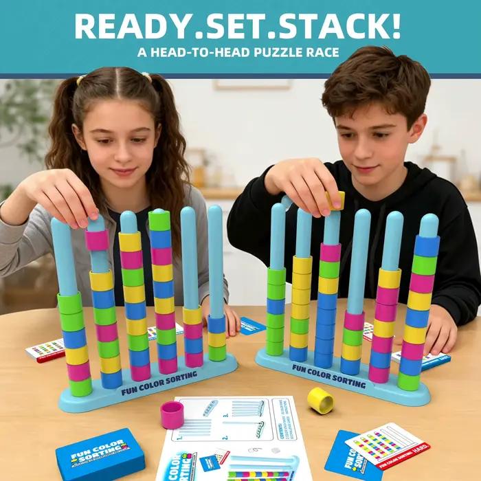 Jeu de société interactif de superposition de couleurs pour la famille