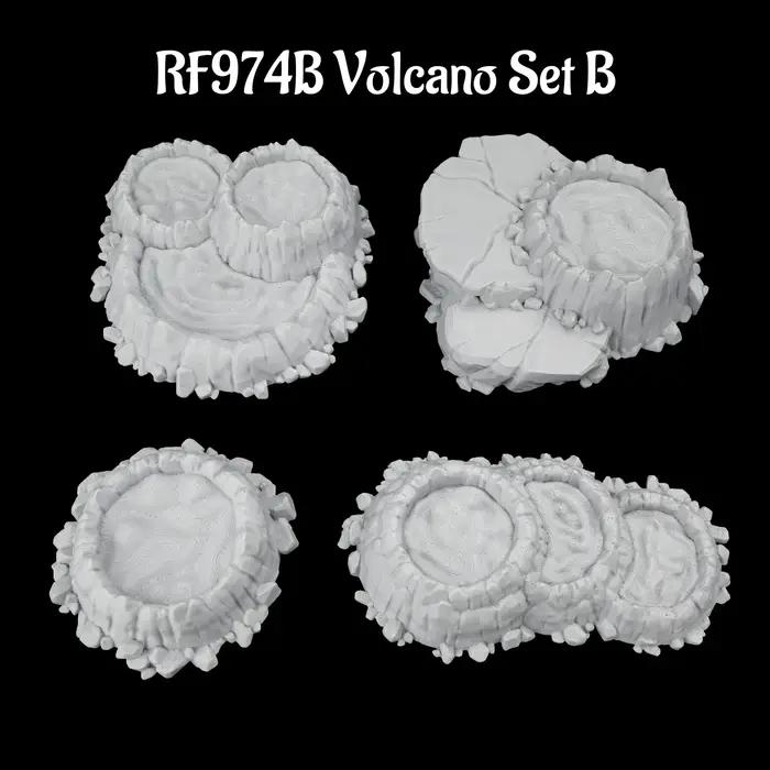 Ensemble de terrain de jeu de rôle volcanique avec décors de cratères et de lave pour scènes d'aventure fantastiques et créatives occasions spéciales