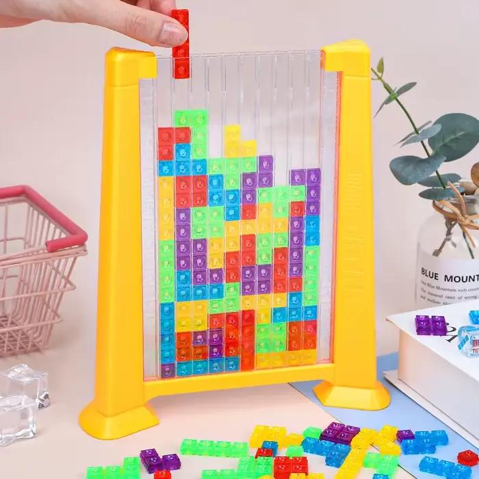 Jeu de Puzzle Tetris Blocs Carrés Mutés Boîte Aléatoire Jeu Société Jouets Éducatifs Petite Enfance Occasions Spéciales