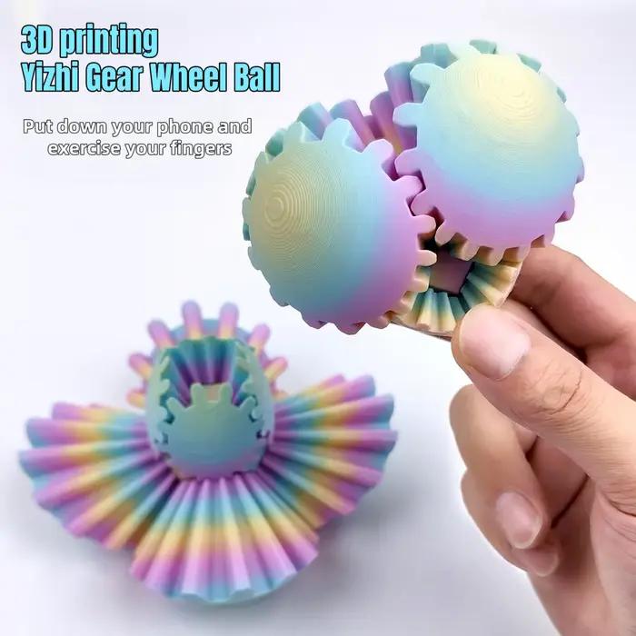 Puzzle 3D imprimé, matériau PLA respectueux de l'environnement, boule rotative de décompression, peut tourner librement, cadeau d'anniversaire