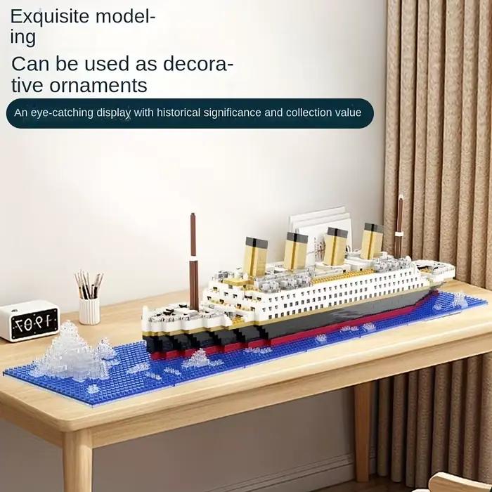 Jouet d'assemblage de blocs de construction, puzzle géant Titanic pour garçon et fille, modèle de ba