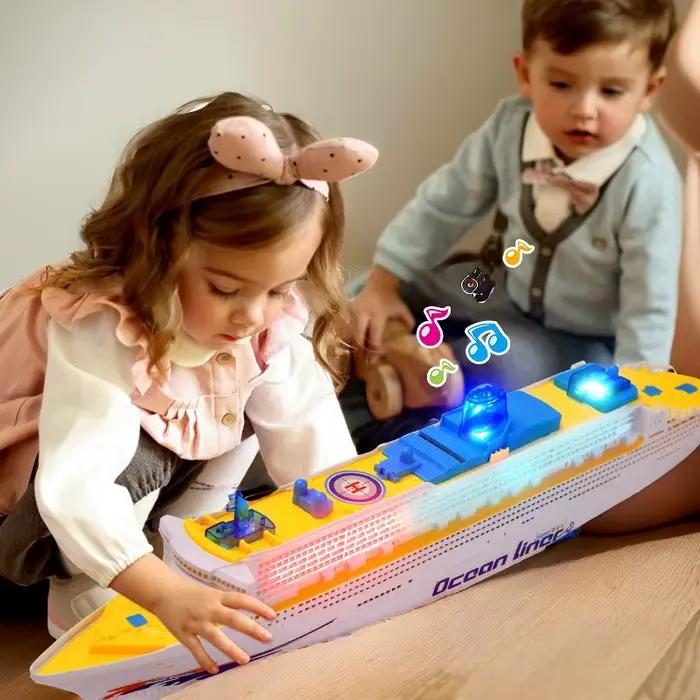 Jouet de Bateau de Croisière Ocean Liner Bateau de Croisière Bateau Électrique Jouet avec Lumière Clignotante et Son Décorations Nautiques Amusantes Jouet de Bateau Blanc Robuste et Durables pour Enfants Occasions Spéciales