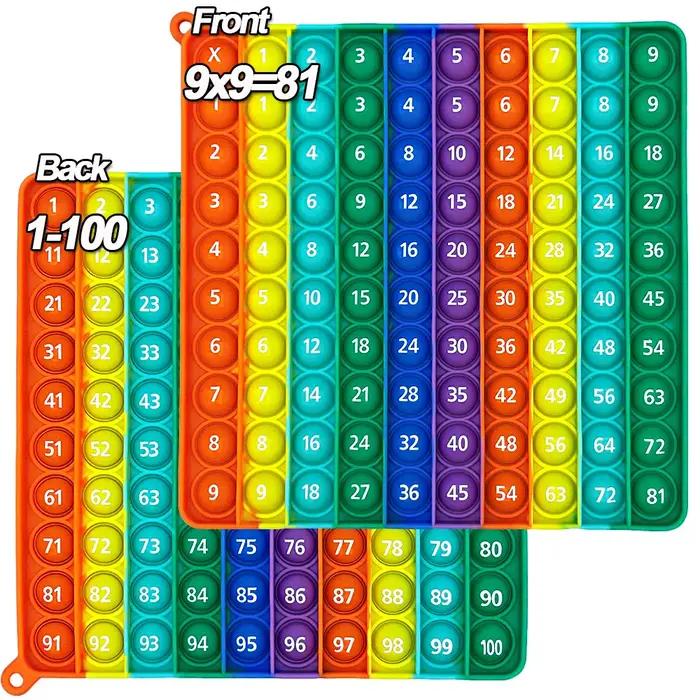Jouets de comptage en silicone pour la multiplication 1-100, éducative et amusante pour enfants, apprentissage des mathématiques, cadeau pour anniversaire ou Noël