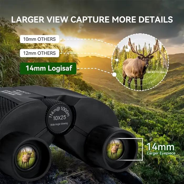 Jumelles 10X25 HD Mini télescope Portable BAK4 FMC