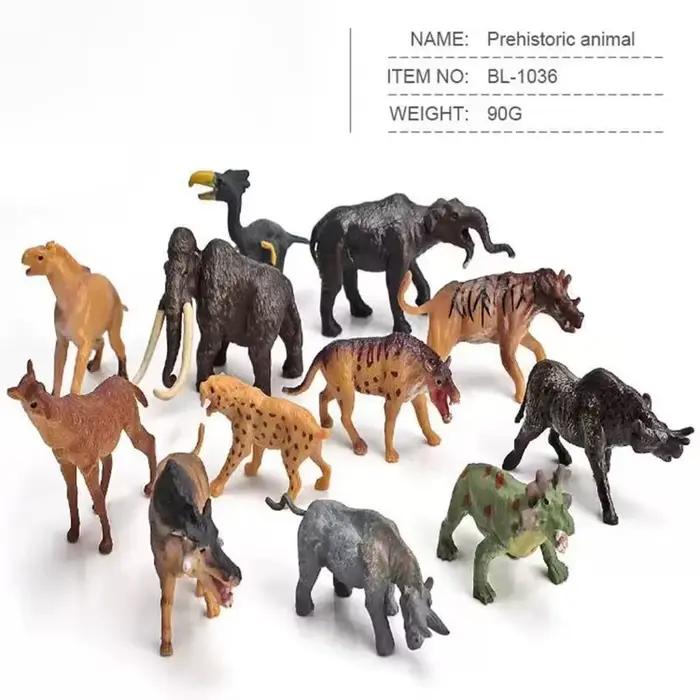 Jouet pour enfant Simulation Animal sauvage éléphant Lion Graffe ours brun Figurines d'action faune cerf Sika