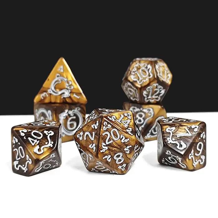 Ensemble de 7 pièces de dés de dragon pour jeux de rôle et de société, motifs uniques, robustes et décoratifs pour collectionneurs et amateurs de fantasy