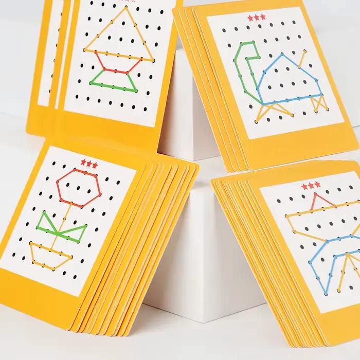 Planche à ongles en bois, jeu de combat à deux joueurs, Puzzle géométrique, jouet géométrique graphique pour enfants, éducation précoce Montessori