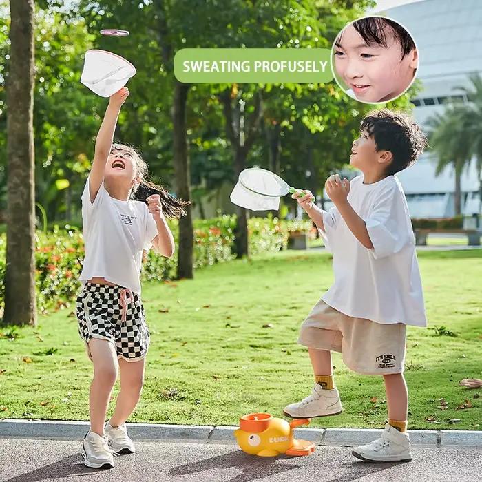 Pied étape sur disque volant lanceur de fusée à Air soucoupe saut jeu de Sport éléphant canard Style hélice extérieure jardin enfants jouet