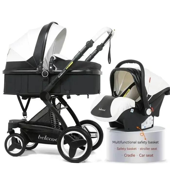 Poussette bébé 3 en 1 avec siège auto