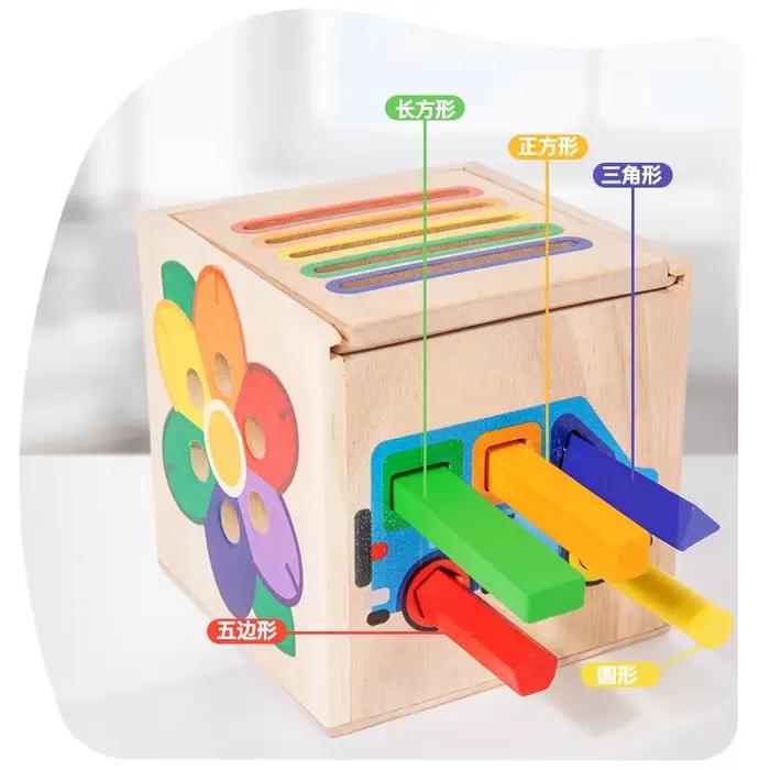 Jeu éducatif Montessori en bois pour la maternelle : Formes géométriques 3D
