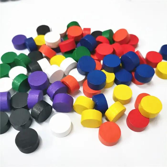 80 pièces 10*5MM rond circulaire pion pièces de jeu en bois pion coloré/échecs pour jeu de société/jeux éducatifs