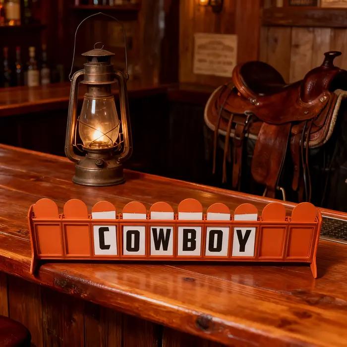 Jeu de société magnétique Cowboy Hangman : Devinez le mot avant que Hank ne tombe – Jeu de voyage avec poupée suspendue