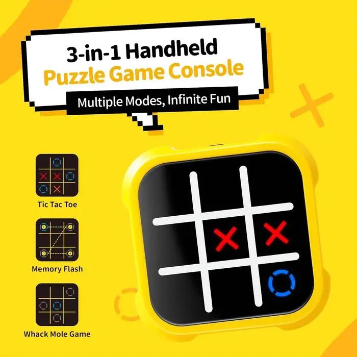Console de jeu portable Tic Tac Toe - Puzzle électronique