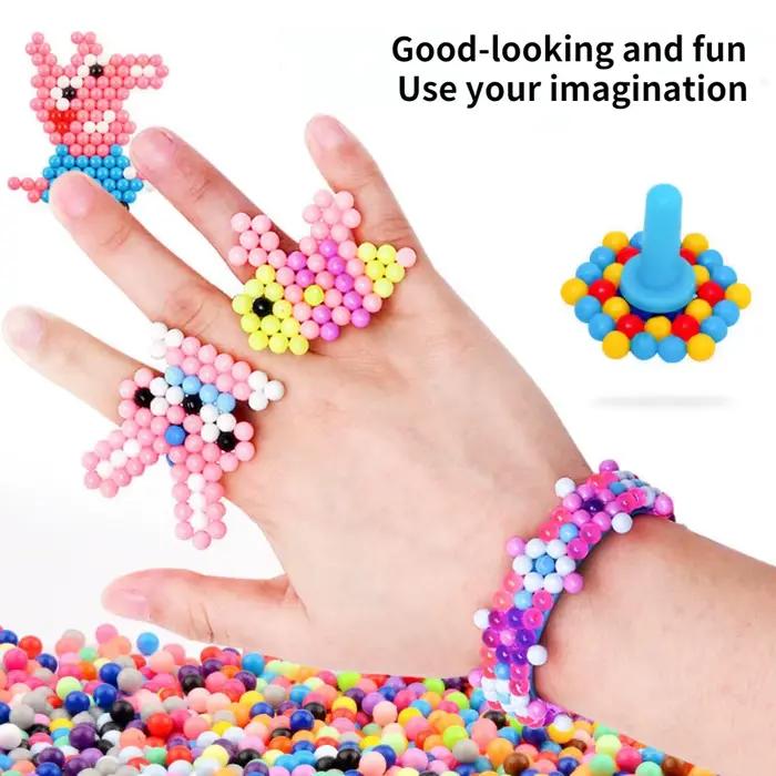 1000 pièces/boîte bricolage pulvérisation d'eau perles magiques ensemble de jouets faits à la main perles de cristal de couleur pour enfants Puzzle artisanat Kit cadeau variété jouets de haricots
