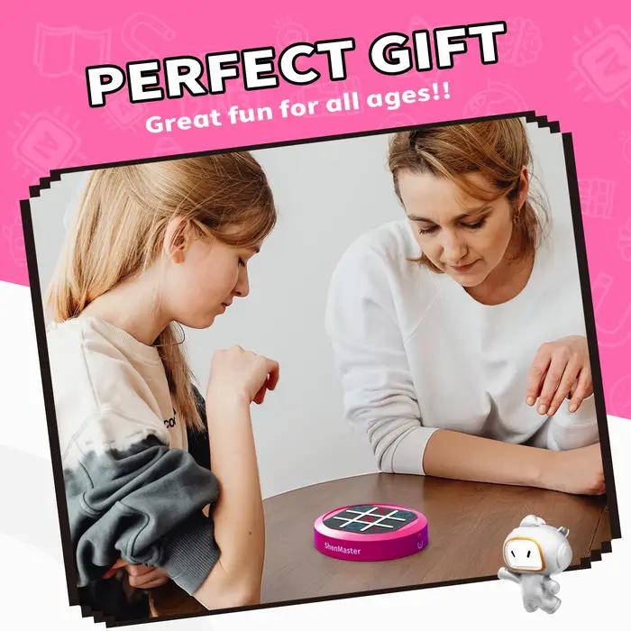 Jeu de Tic Tac Toe 4-en-1 portable console de puzzle électronique pour enfants et adultes amusement familial occassions spéciales voyage déplacement