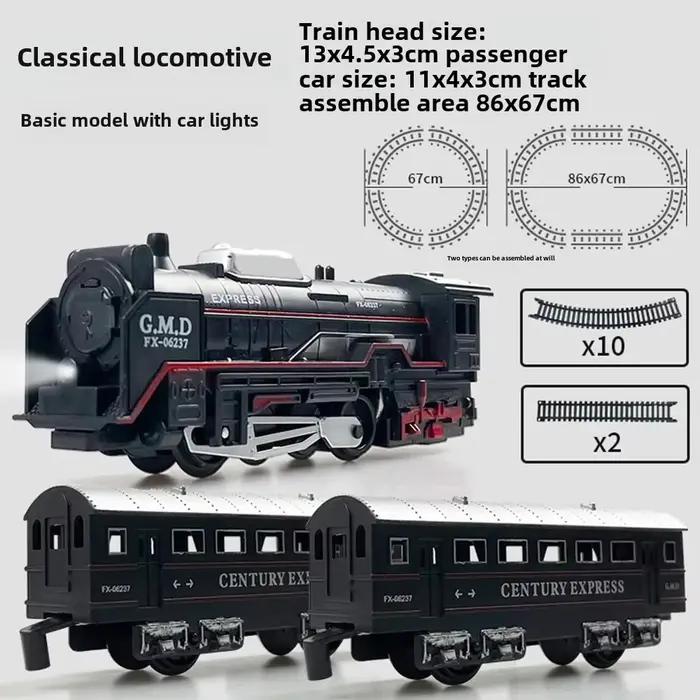 Coffret de train de simulation classique avec rails lumineux