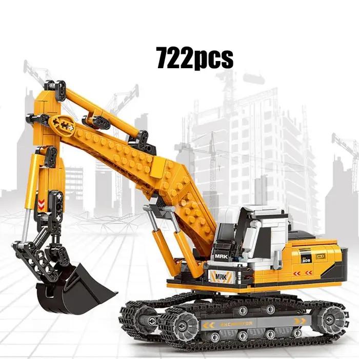 Ville technique MOC WheelLoader voiture camion minier lourd grue blocs de construction bricolage ingénierie pelle brique