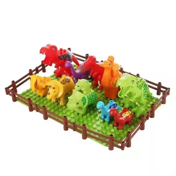 Grands blocs de construction dinosaures du monde jurassique, figurines Rex, animaux marins, grandes