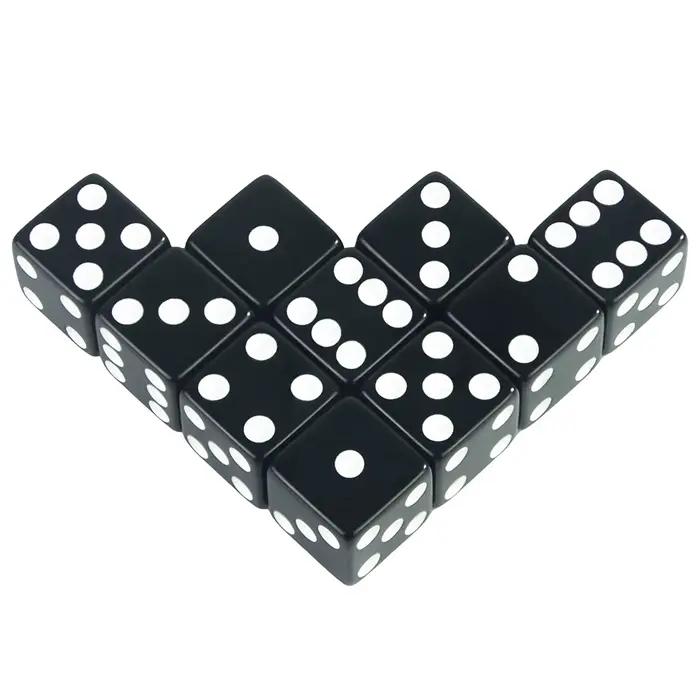 Dés d'angle carrés à 6 faces 16 mm D6 avec points standard pour jeux de société, jeux de casino et R