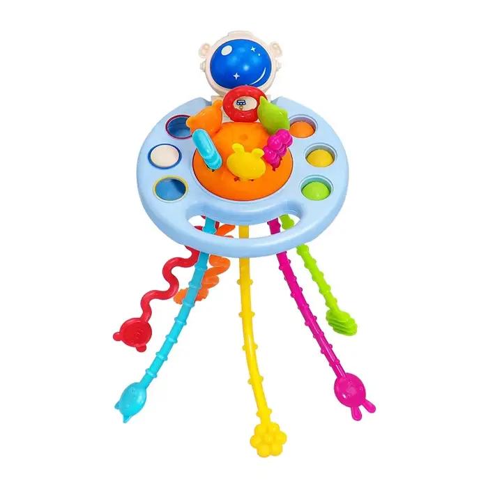 Jouets Montessori : Jouets sensoriels en peluche à tirer (carotte) pour le développement des bébés,