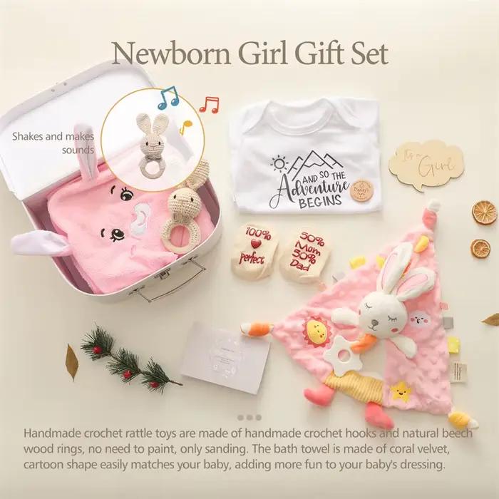 Couverture en coton double face pour bébé, cartes ATA Lestones pour nouveau-né, jouet hochet au croc