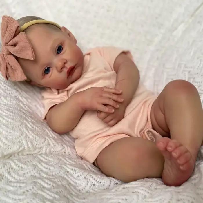 NPK 18 pouces Reborn bébé poupée prairie corps doux 100% fait à la main peau 3D avec des veines visi