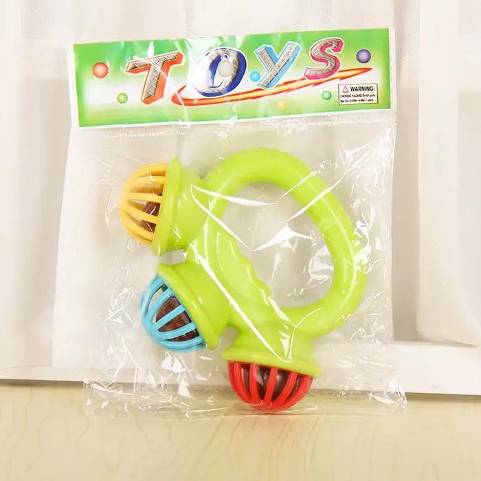 Hochet confortable pour bébé de 0 à 3 ans, sonnerie à trois têtes, boule de préhension, jouets éduca