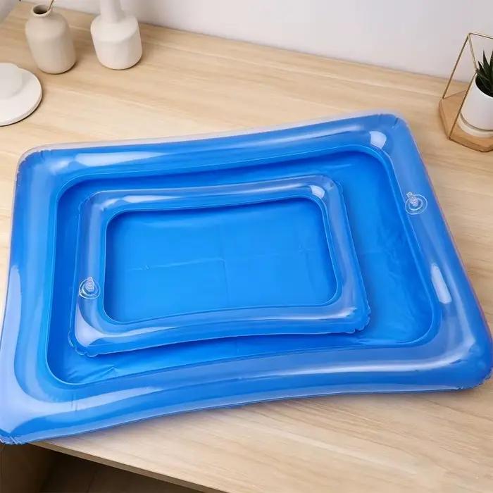 Plateau gonflable multifonctionnel 2/1 pièces pour sable de jeu, jeux aquatiques et de pêche, plateau d'activités sensorielles réutilisable pour enfants, bac à sable