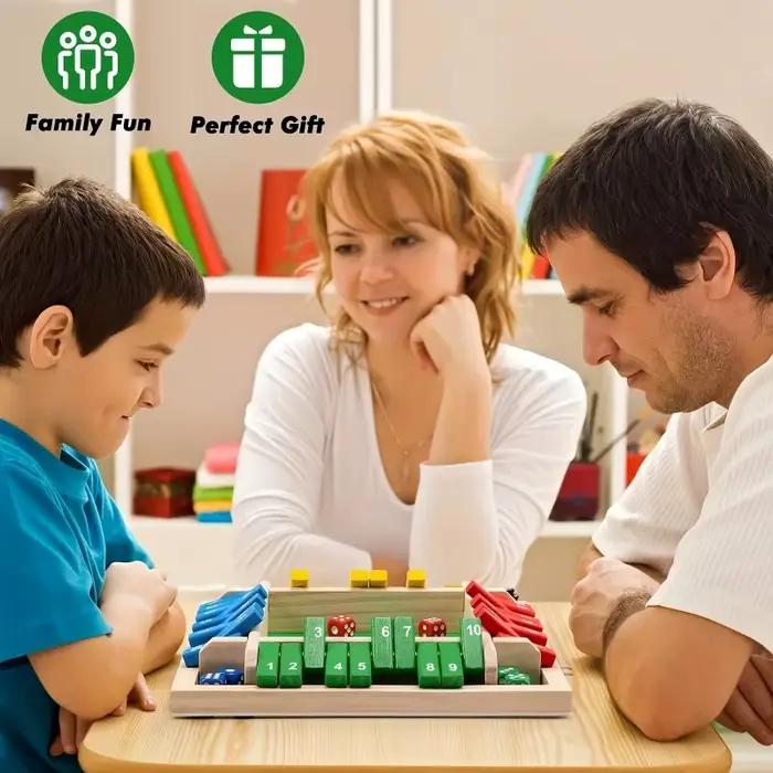 Jeu de société de dés en bois pour 2 à 4 joueurs interaction parent-enfant amusant pour fêtes anniversaires réunions familiales occasions spéciales