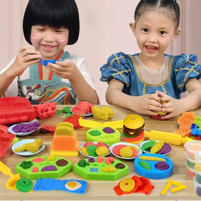 Jouet en argile de couleur 3D pour enfants, jeu de simulation, machine à crème glacée, Burger, nouil