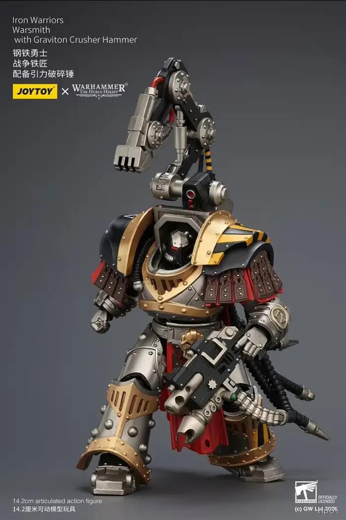 Figurine d'Anime Originale JOYTOY Warhammer 40K Iron Warriors Warsmith avec Marteau Concasseur Graviton