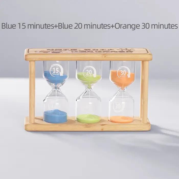 Sablier en bois 3-en-1 de 3/5/10/15/20/30 minutes pour enfants