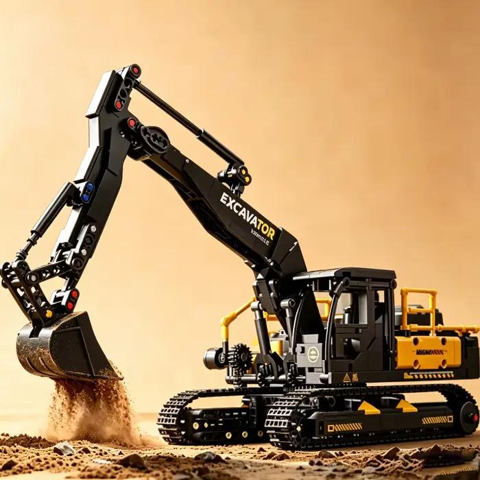 Modèles de véhicules de construction urbaine, excavatrices, blocs de construction MOC, voitures d'ingénierie technique, camions, briques, jouets