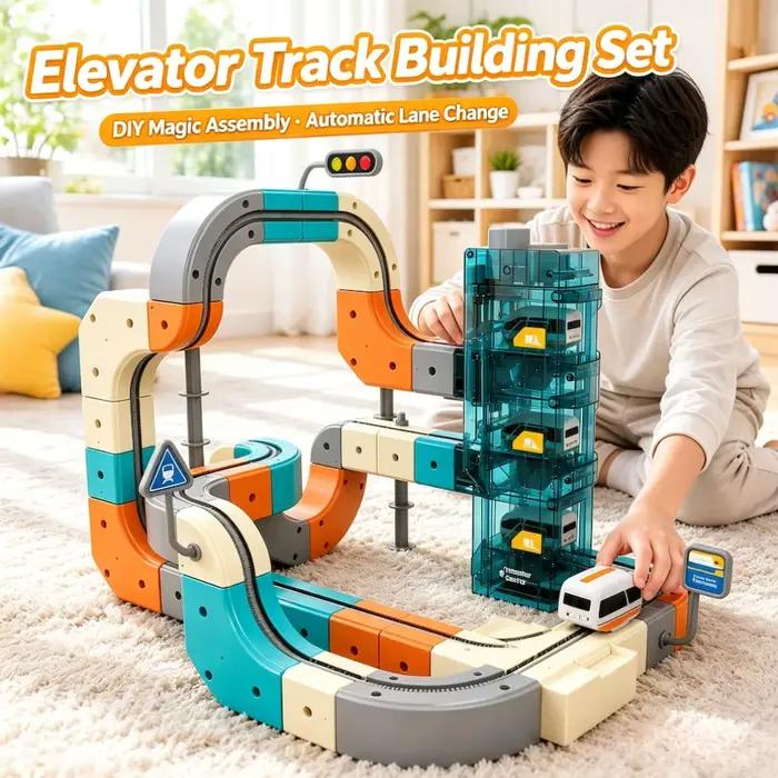 Circuit de train électrique 3D magique à grande vitesse avec élévateur automatique pour jeu d'assemblage intérieur à domicile