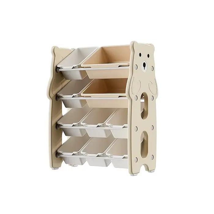 Organiseur de jouets pour enfants sur pied, armoire de rangement multi-niveaux avec étiquettes pour jouets et livres pour bébés