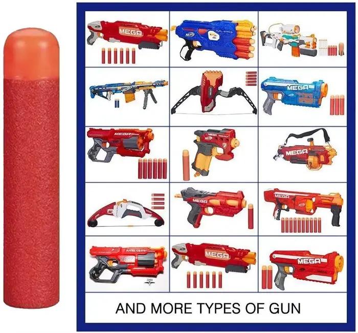 30 pièces Mega pour Nerf 9.5cm rouge fusil de Sniper fléchettes balles
