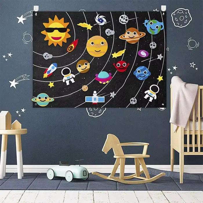 Planche d'histoire en feutre animaux de ferme, livre de contes de ferme, puzzle interactif Montessori, jeu d'éducation précoce, décoration murale pour enfants occasions spéciales