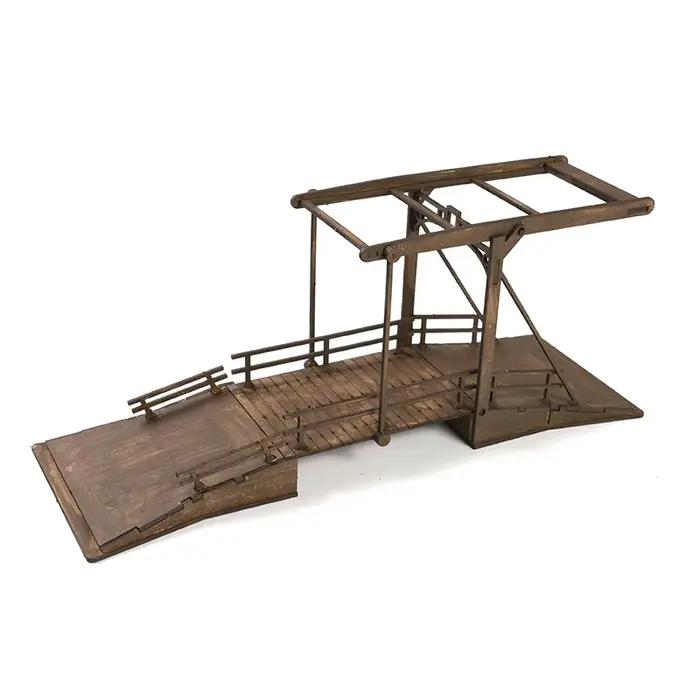 Pont de Suspension européen ww2, assemblage en bois, modèle de scène de construction, jouet Miniature de Simulation, 1/72