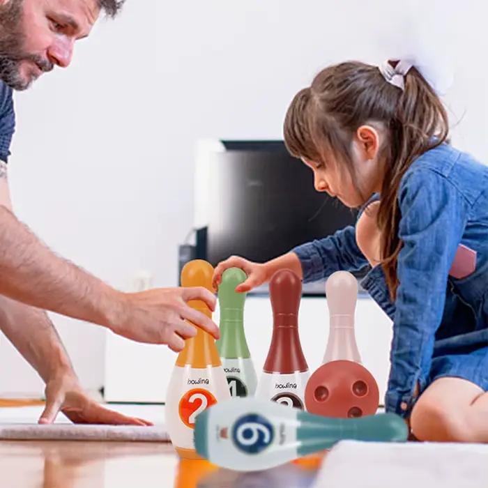 Ensemble de jeu extérieur bowling pour enfants en bas âge intérieur quilles boules de bowling pour parties familiales jeux d'intérieur et plein air