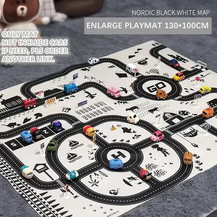 Tapis de jeu éducatif imperméable pour enfants, ville miniature, parcours de circulation, activités éducatives pour filles et garçons, jouets de développement pour enfants occasions spéciales