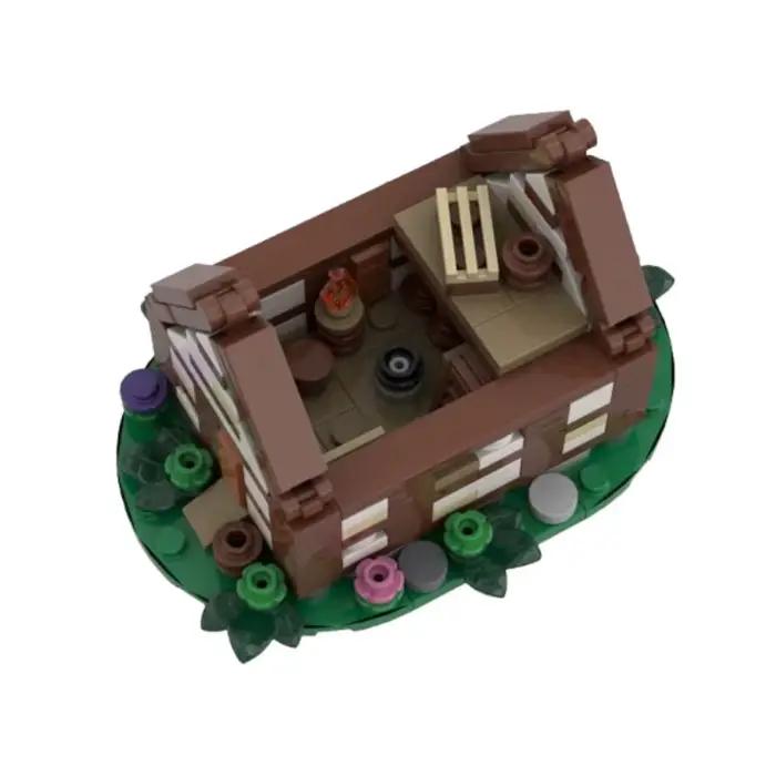 Maison de campagne médiévale en blocs de construction pour jardin, jouet original et durable, adapté aux extérieurs, pour des moments magiques et créatifs