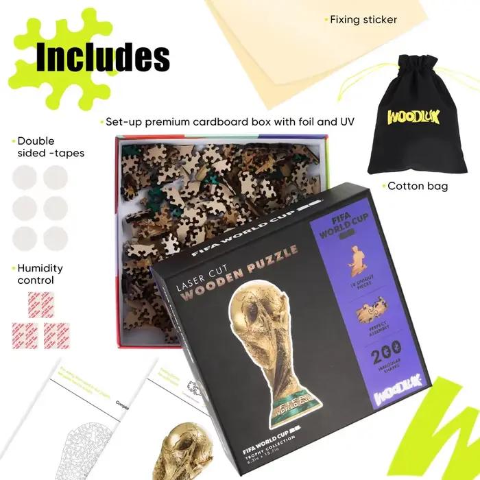 Puzzle en bois 3D Coupe du Monde FIFA 2026 Trophée Décoration Unique Passion Football Occasions Spéciales