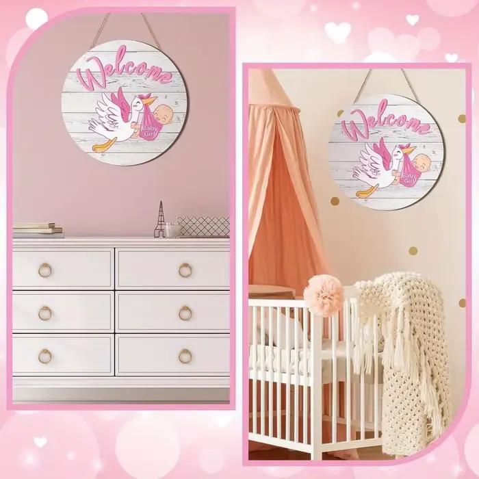 Pendentif en bois classique pour chambre de bébé fille - Bienvenue Princesse - Décoration de naissance - Symbole d'accueil magique
